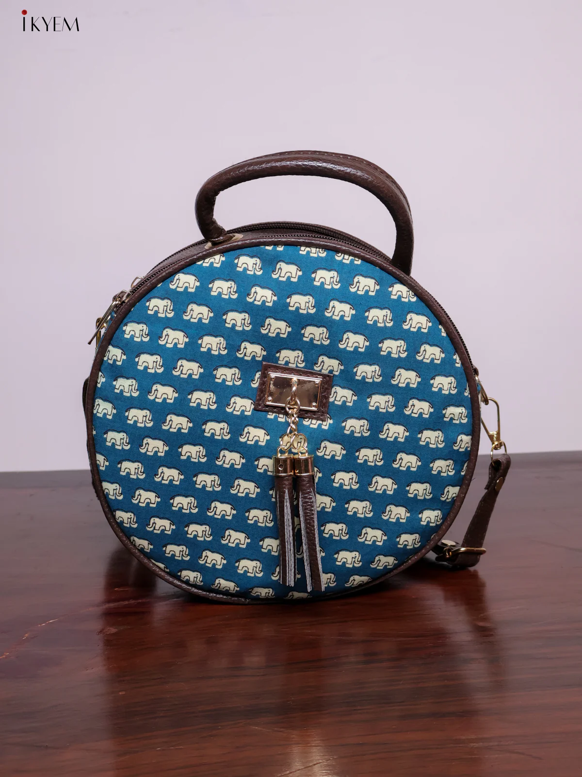 Printed Round Sling Bag - Ajrakh - KL20152 - Image 8