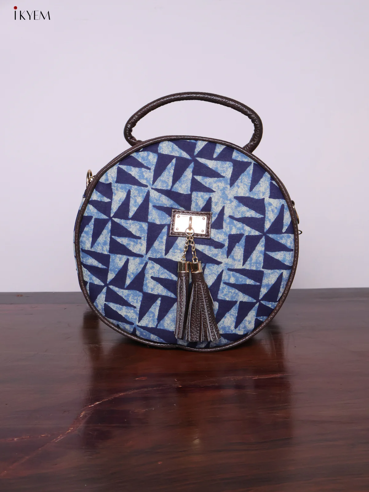 Printed Round Sling Bag - Ajrakh - KL20153 - Image 8