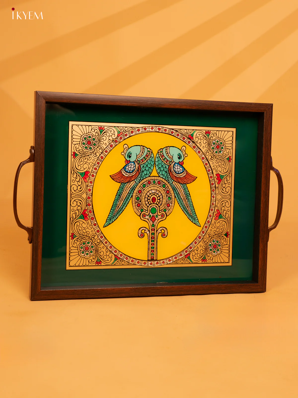 Reverse Glass Painted Tray (12x15) - Parrot - KL25118