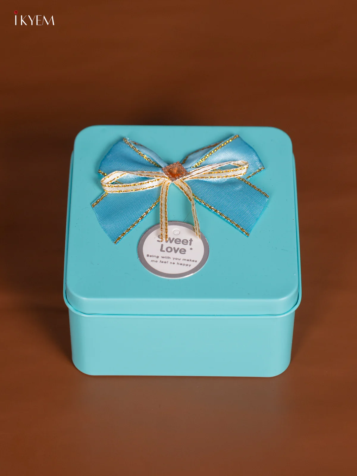 Square Teal Tin Box - (3.5×3.5) Inch - KL26123