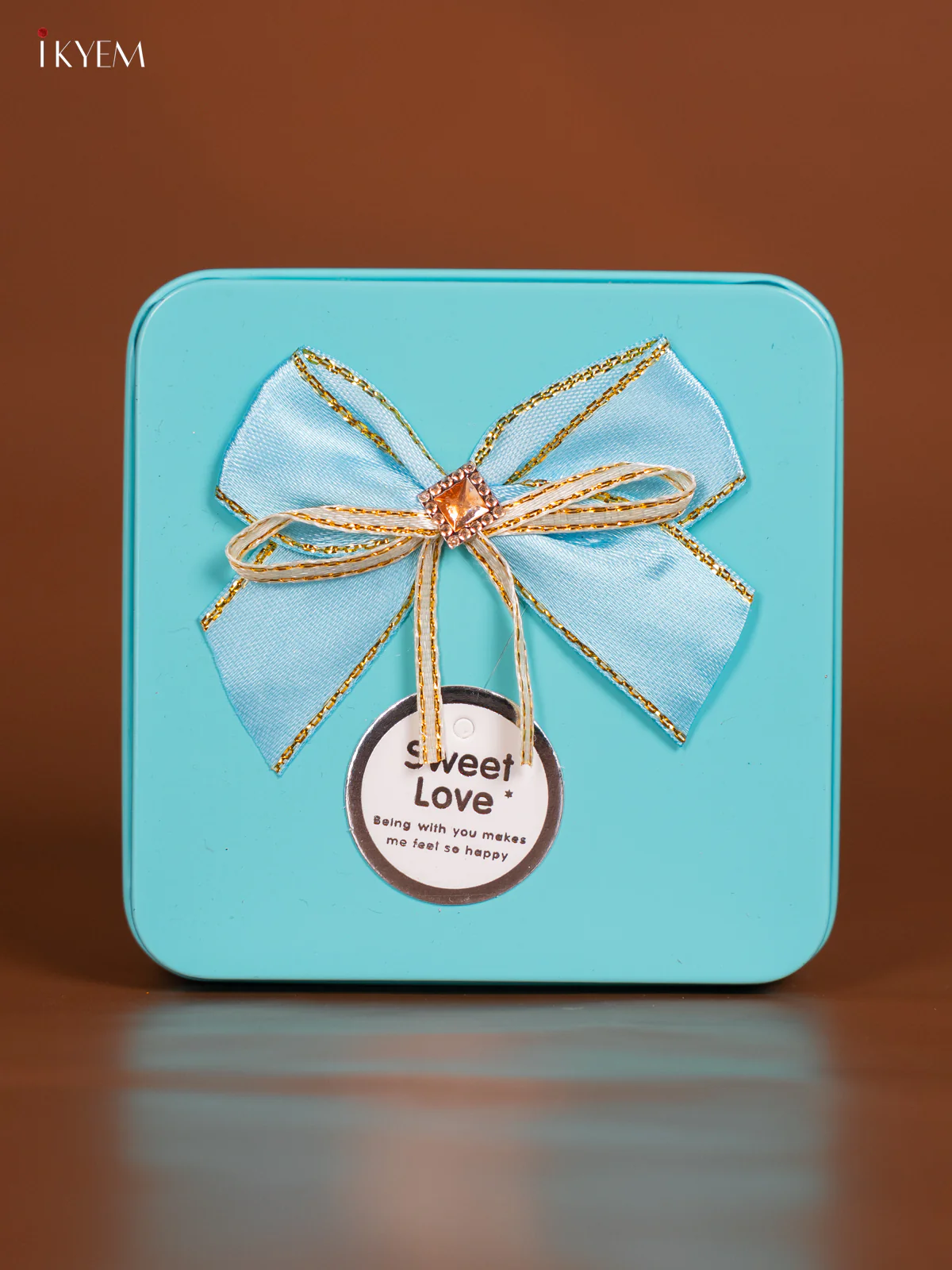Square Teal Tin Box - (3.5×3.5) Inch - KL26123 - Image 3