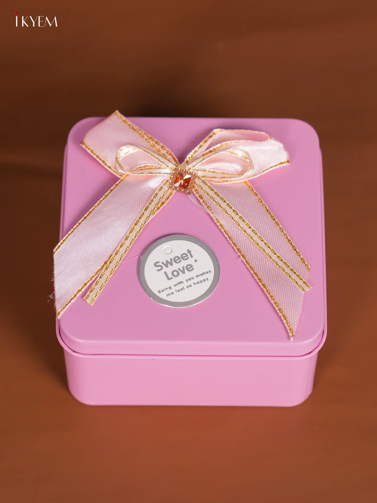 Square Baby Pink Tin Box - (3.5×3.5) Inch - KL26124