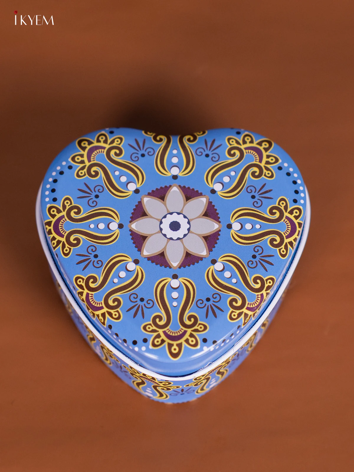 Heart Shaped Decorative Tin Box- Blue - (2.9×2.9) Inch - KL26136