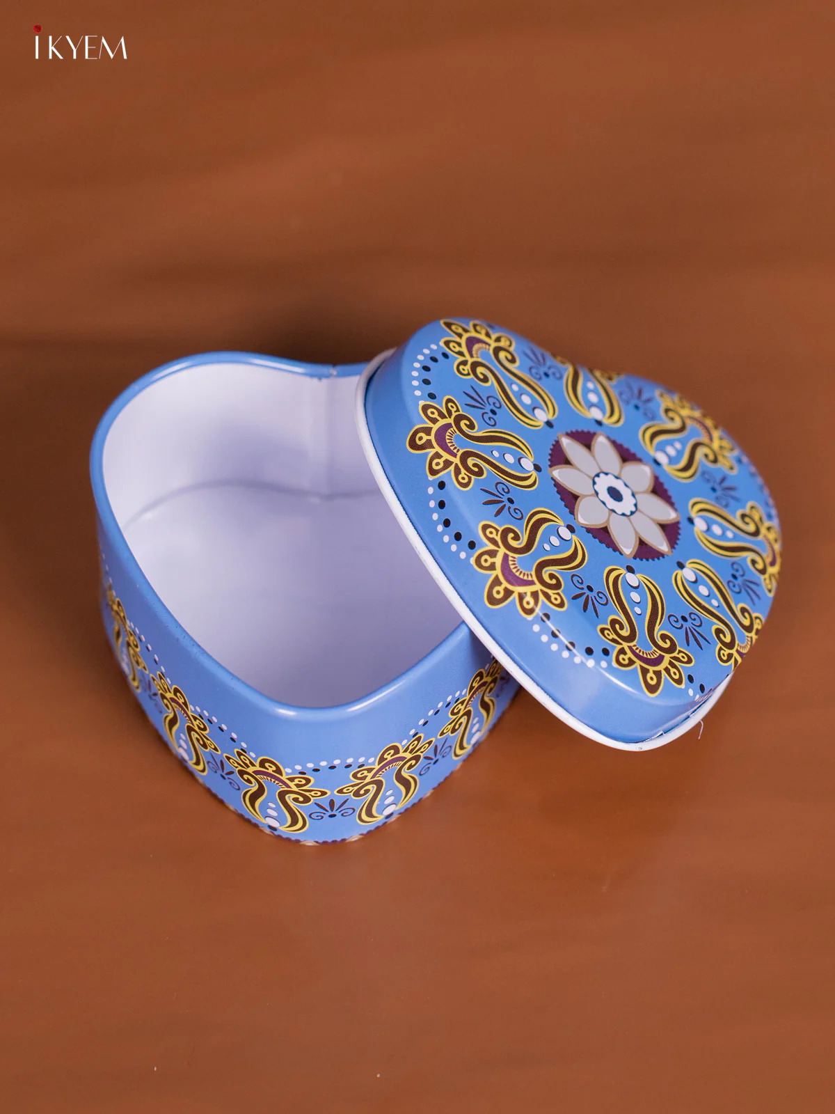 Heart Shaped Decorative Tin Box- Blue - (2.9×2.9) Inch - KL26136 - Image 2