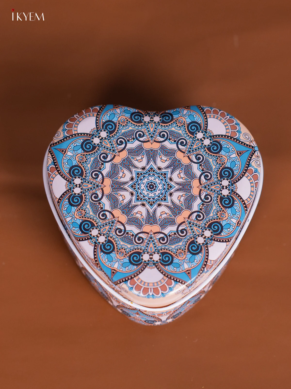 Heart Shaped Decorative Tin Box - Cream - (2.9×2.9) Inch - KL26138