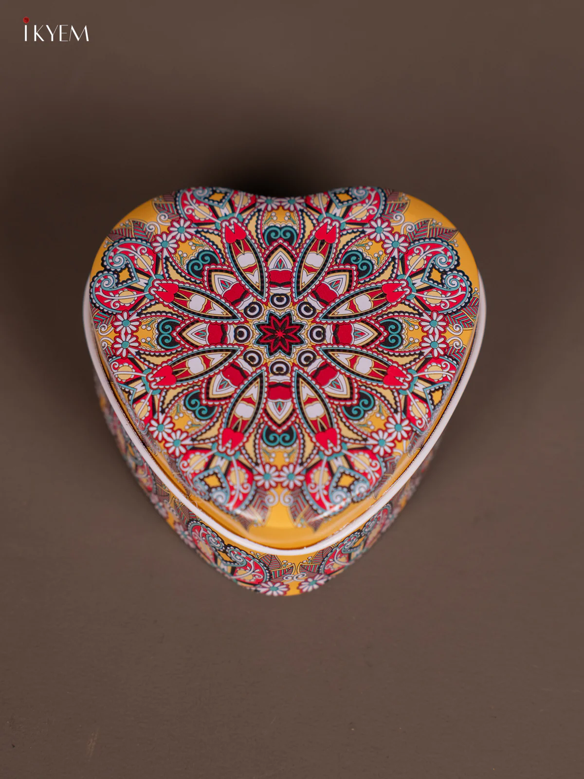 Heart Shaped Decorative Tin Box - Yellow - (2.9×2.9) Inch - KL26139