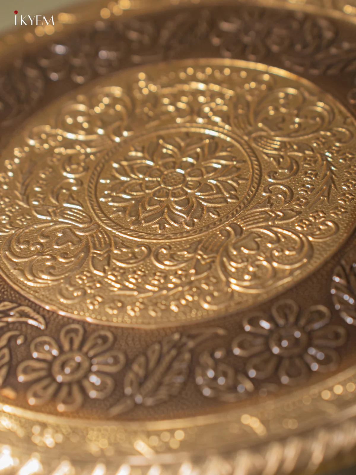Brass Fitted Round Wooden Stool - 10 Inches - KL31116 - Image 3