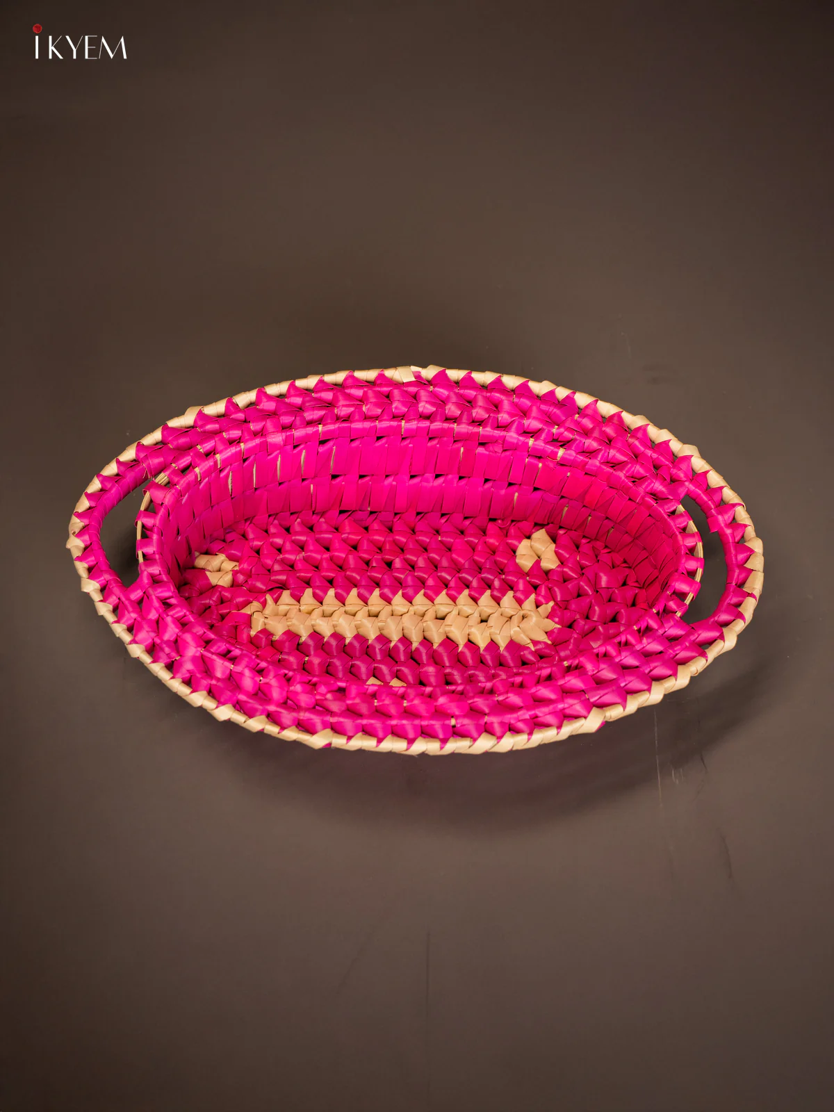 Eco-Friendly Handcrafted Woven Oval Tray - KM11113