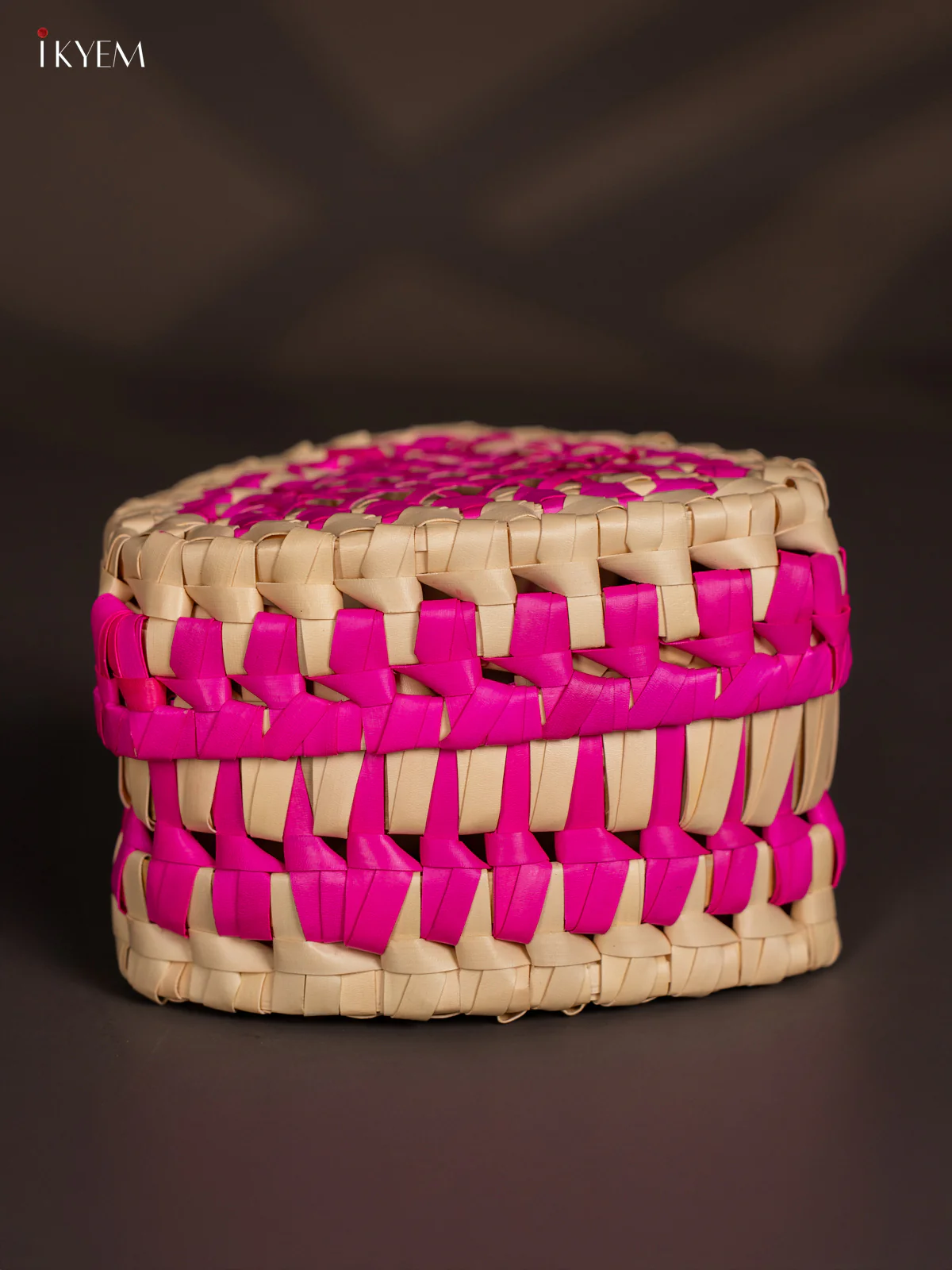 Artisanal Hand Woven Coloured Triangle Storage Box - KM11123 - Image 2