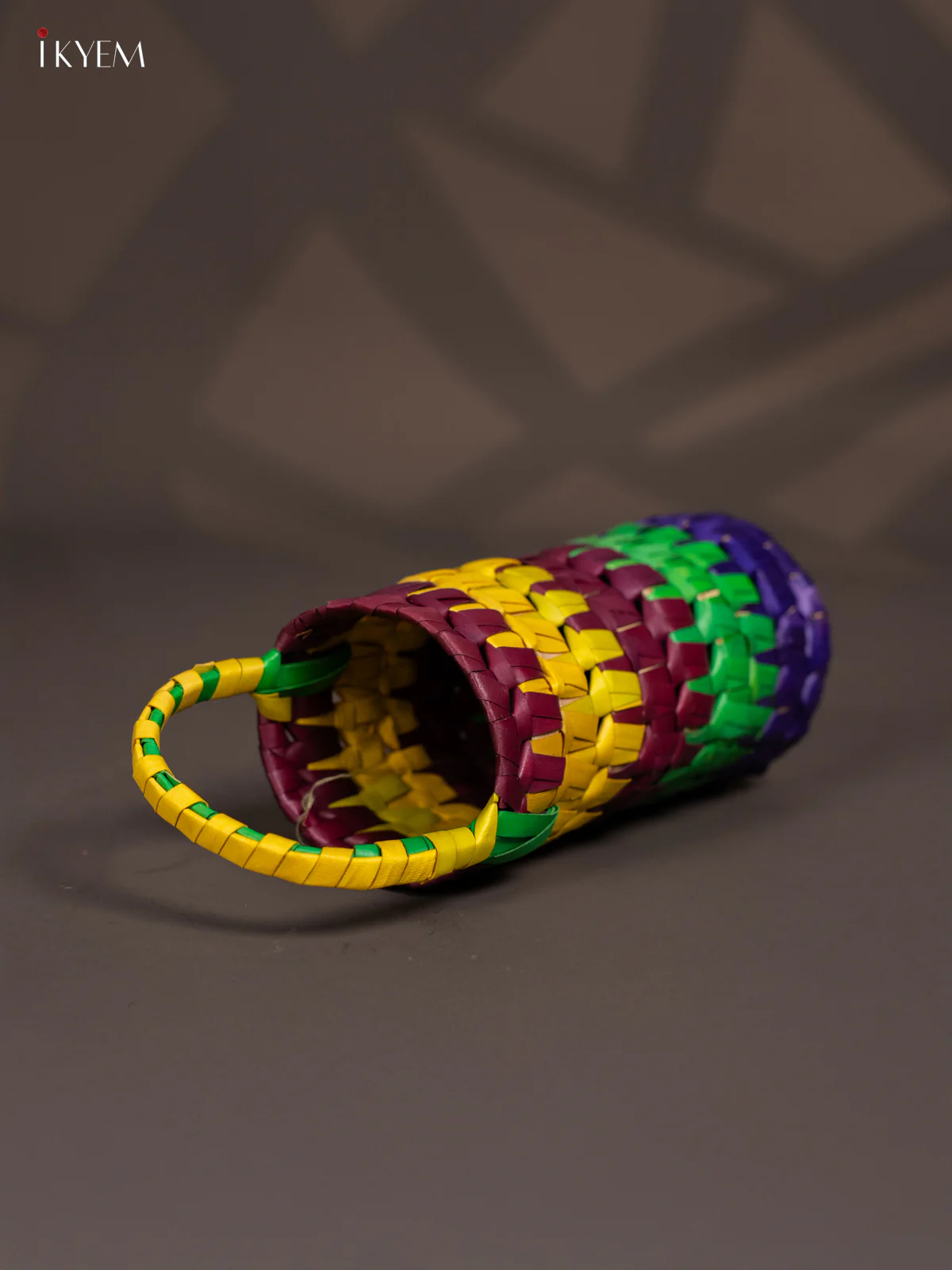Unique Handcrafted Colorful Woven Water Bottle Basket - KM11124 - Image 2