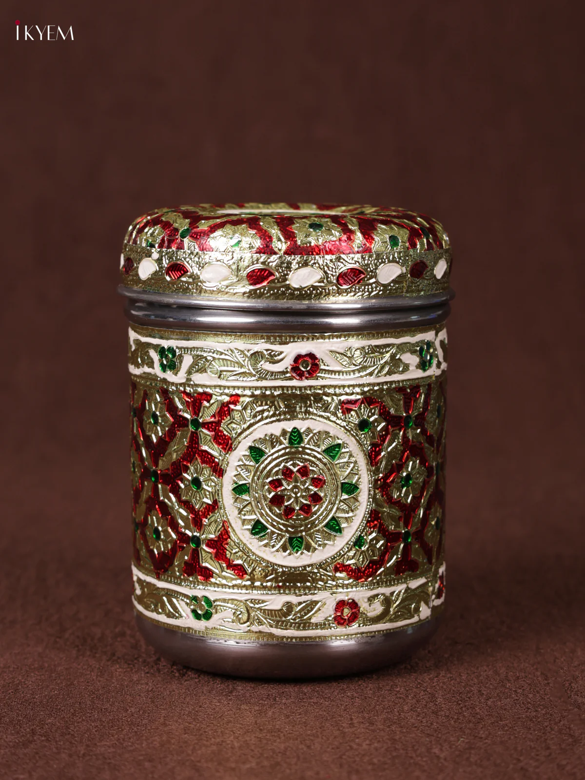 Meenakari storage Box - Red - KM14111 - Image 3