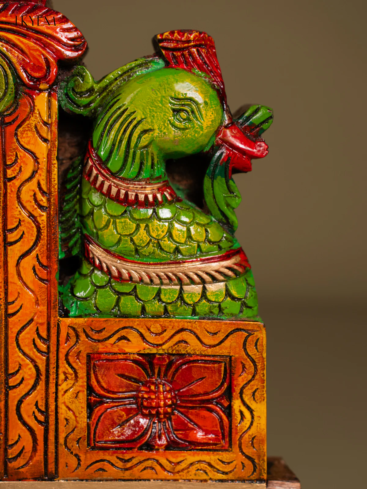 Hand-Painted Wooden Ram Darbar Panel - 13 Inch - KN01132 - Image 4