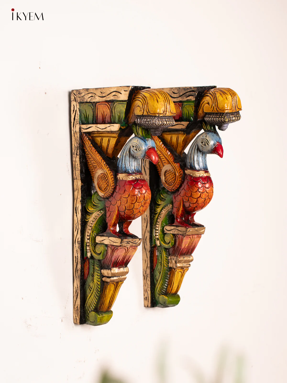 Hand-Painted Wooden Parrot Wall bracket - 18 Inch - KN01151 - Image 3