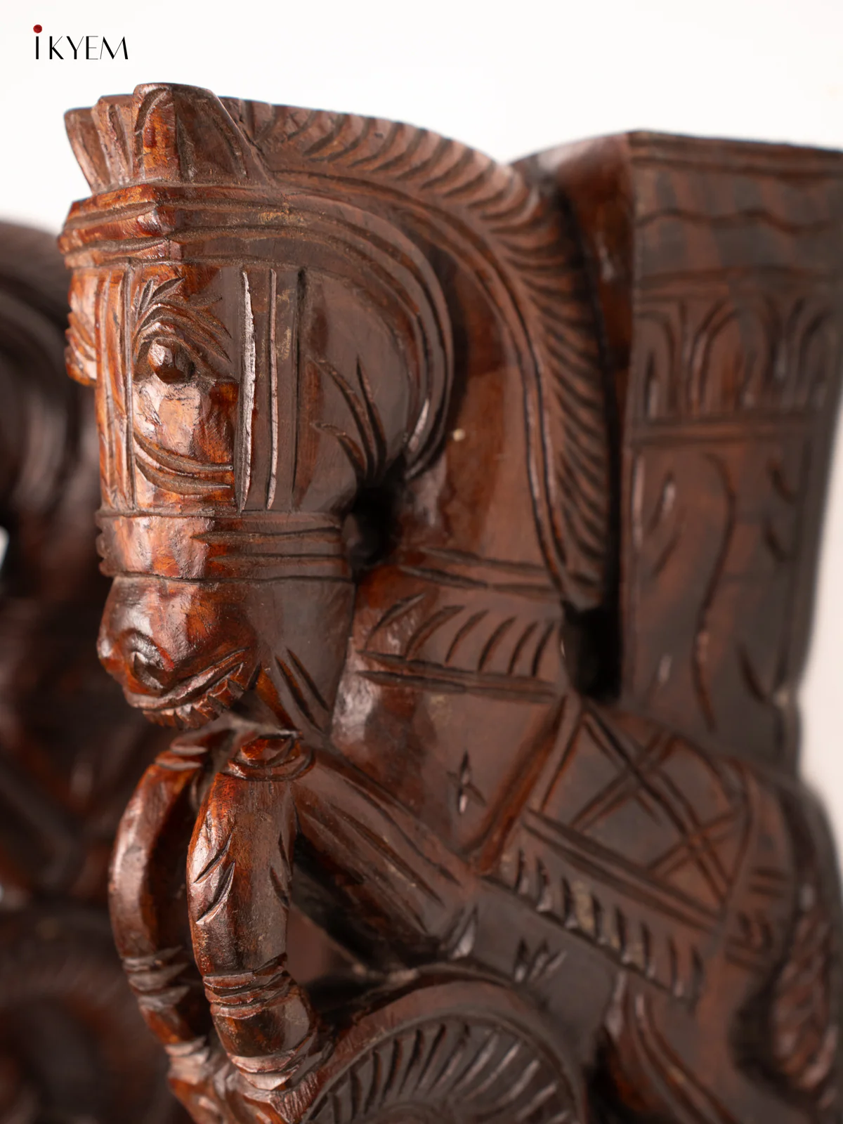 Handcrafted Wooden Horse with Yazhi Wall Bracket - 18 Inch - KN01153 - Image 2