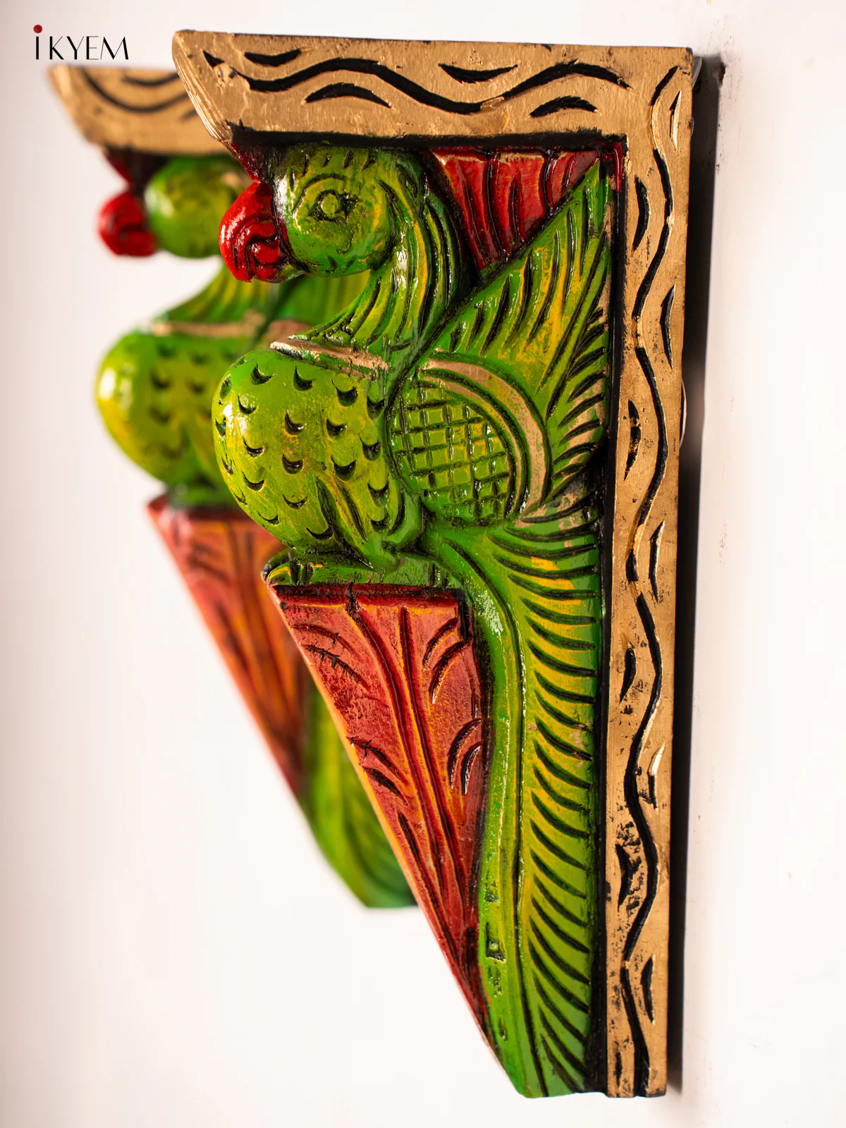 Hand-Painted Wooden Parrot Wall Bracket - 12 Inch - KN01170 - Image 3