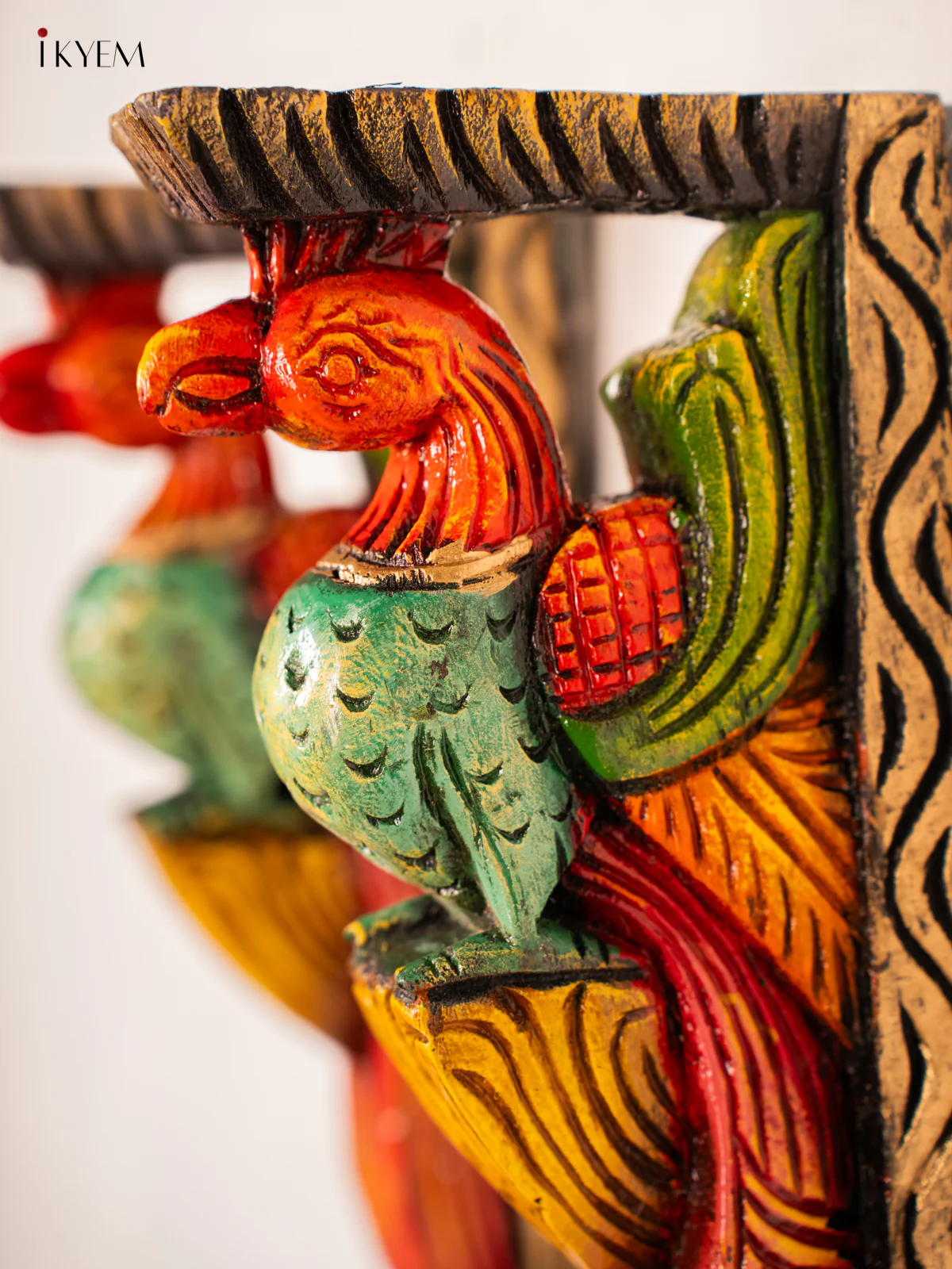 Hand-Painted Wooden Parrot Wall Bracket - 12 Inch - KN01175 - Image 2