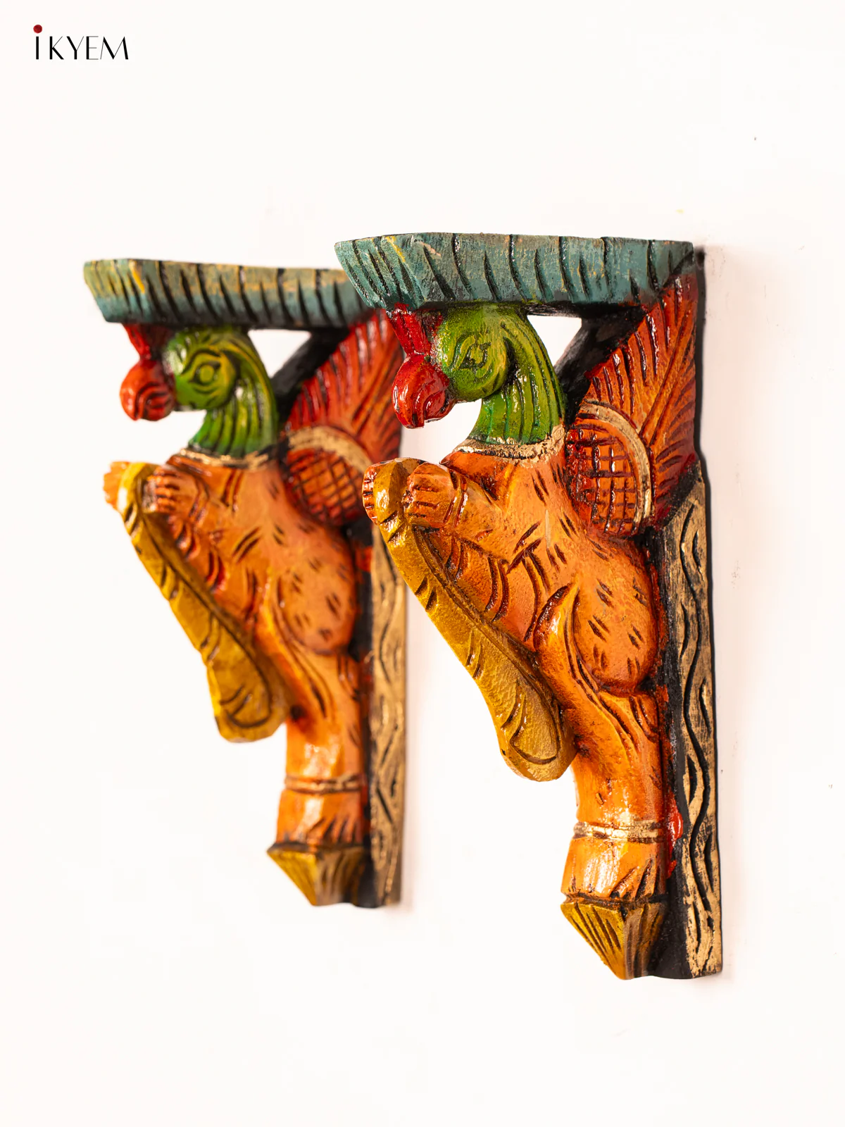 Hand-Painted Wooden Parrot Wall Bracket - 12 Inch - KN01181 - Image 2