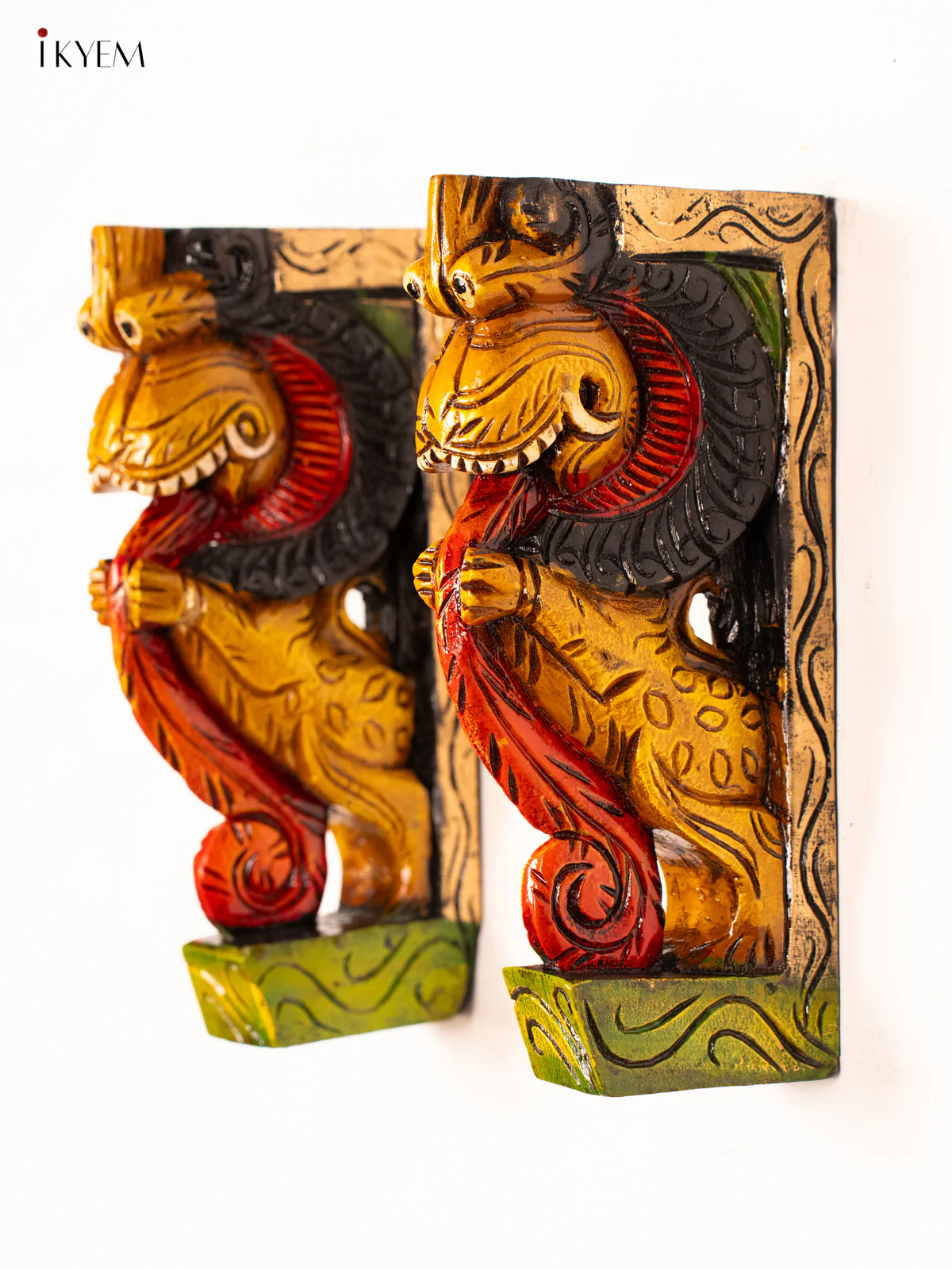 Hand-Painted Wooden Yazhi Wall Bracket - 12 Inch - KN01188 - Image 2