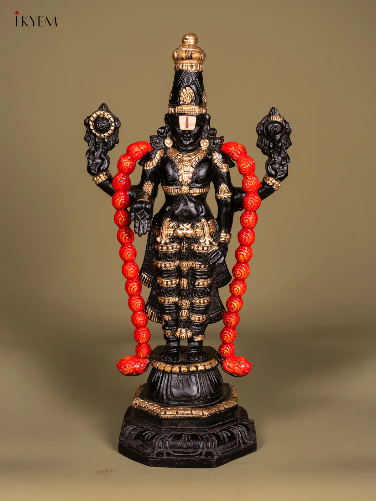 Hand-Painted Wooden Balaji Statue - 24 Inch - KN01191