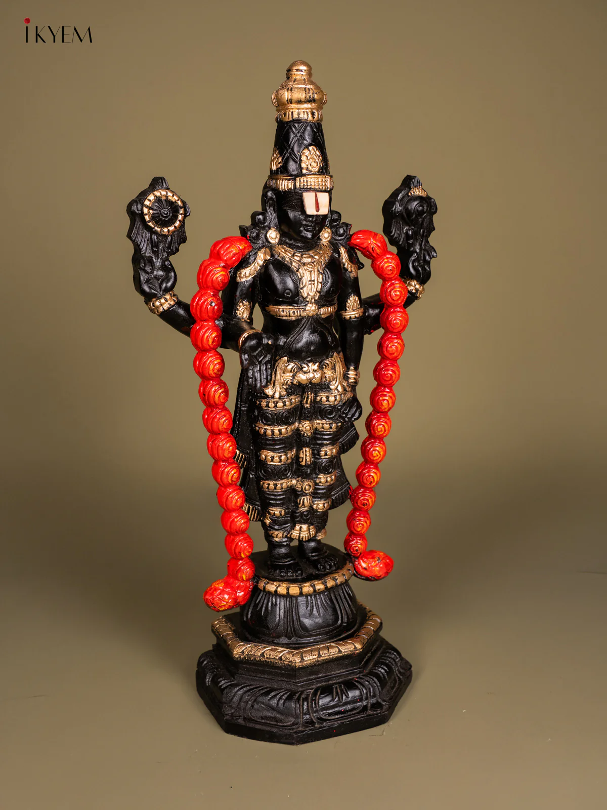Hand-Painted Wooden Balaji Statue - 24 Inch - KN01191 - Image 4