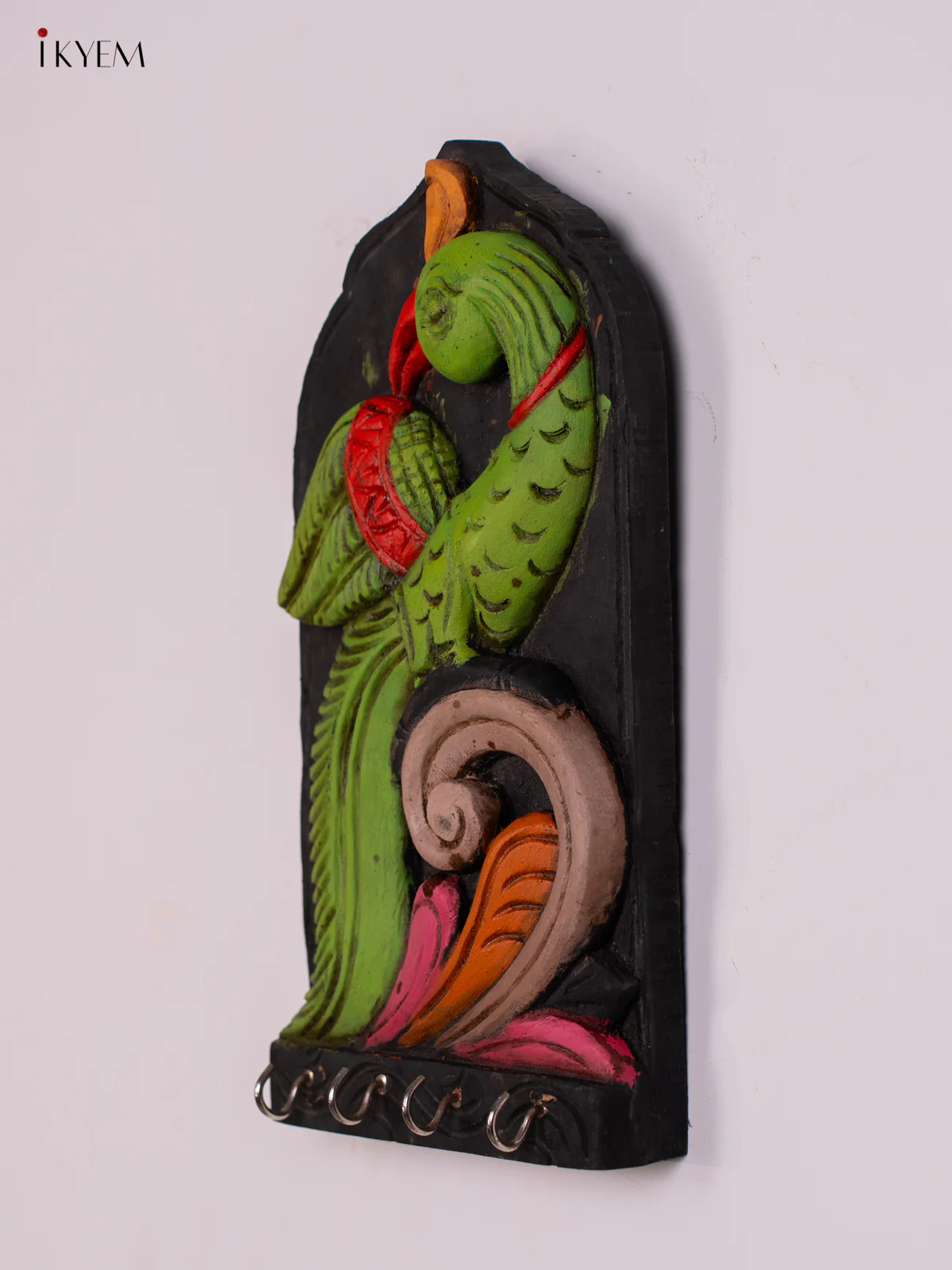 Hand-Painted Wooden Parrot Key-Hanger- 12 Inch - KN01196 - Image 2