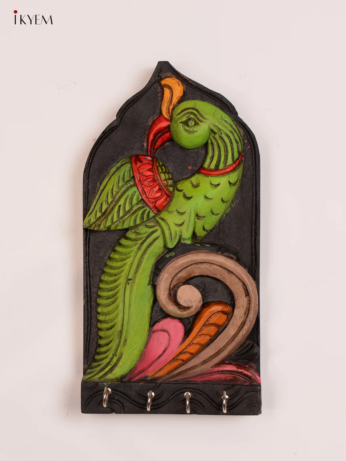 Hand-Painted Wooden Parrot Key-Hanger -12 Inch - KN01197