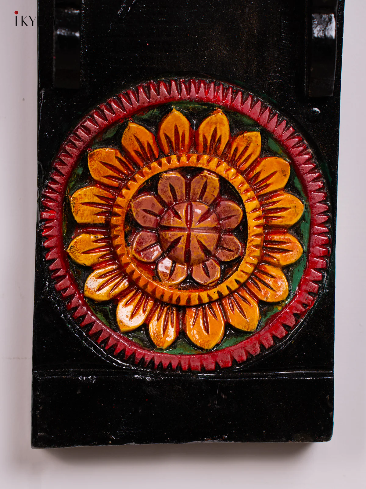 Hand-painted Wooden Diya Wall Shelf - 36 Inch - KN01208 - Image 3