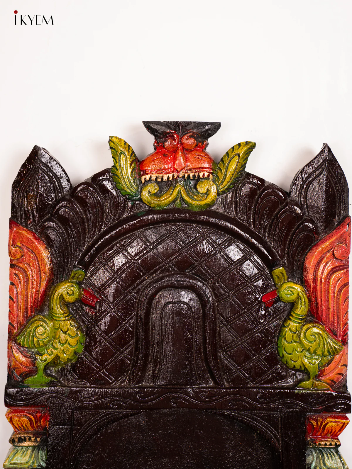 Wooden Carved Gopuram Diya Wall Shelf- 18 Inch - KN01216 - Image 3