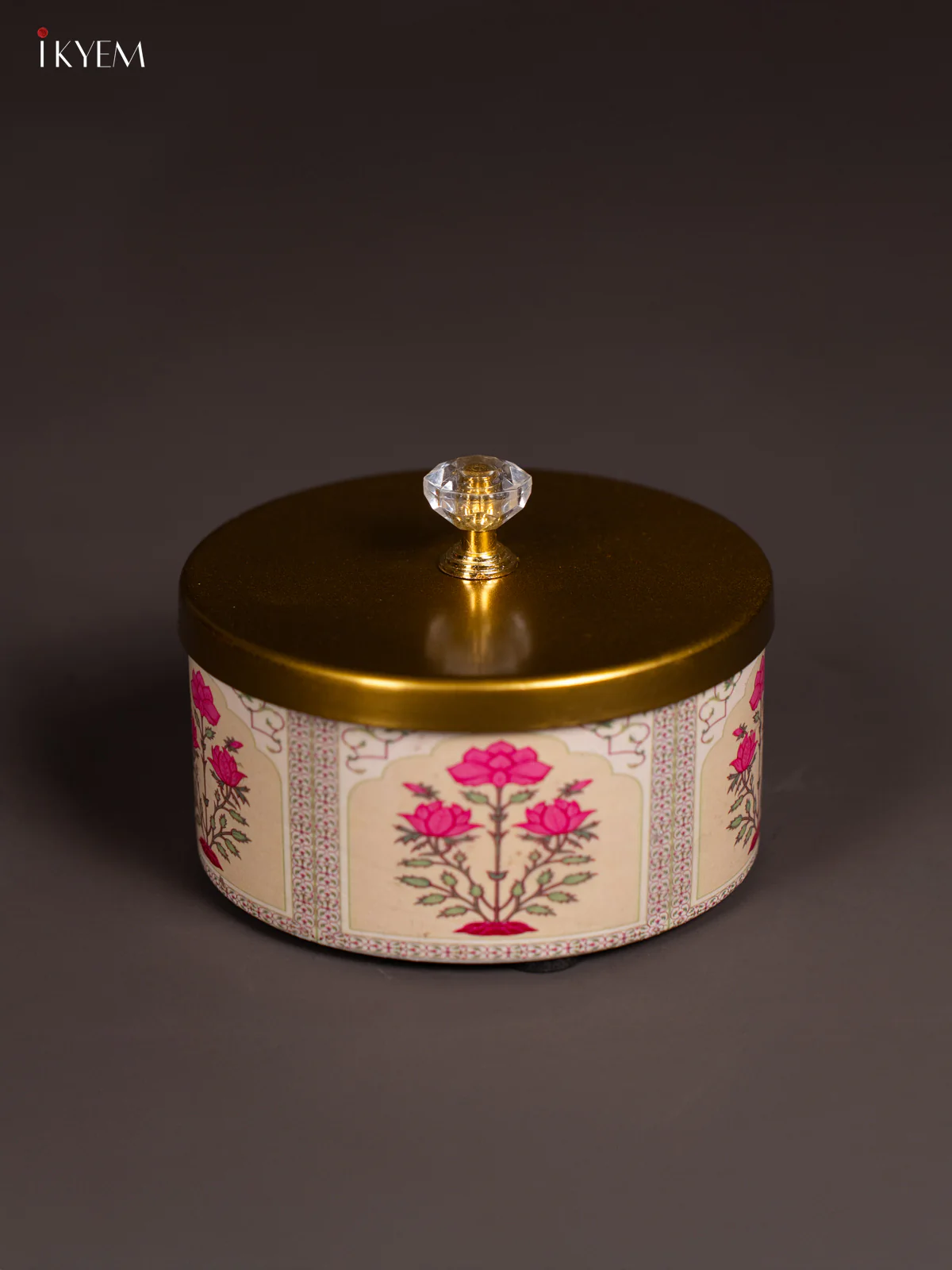 Floral Digital Printed Dry Fruit Nuts Jar Box - Sandle - 4 Inch - KN02120