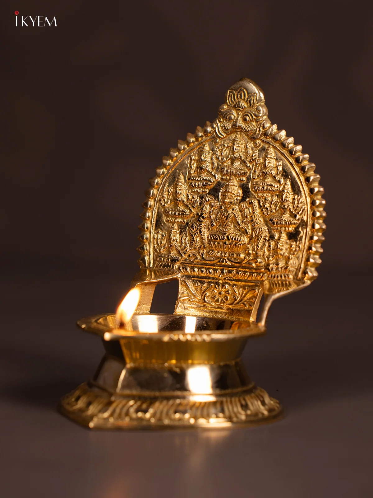 Traditional Brass Ashtalakshmi Diya - 6.5 Inch - KN03128