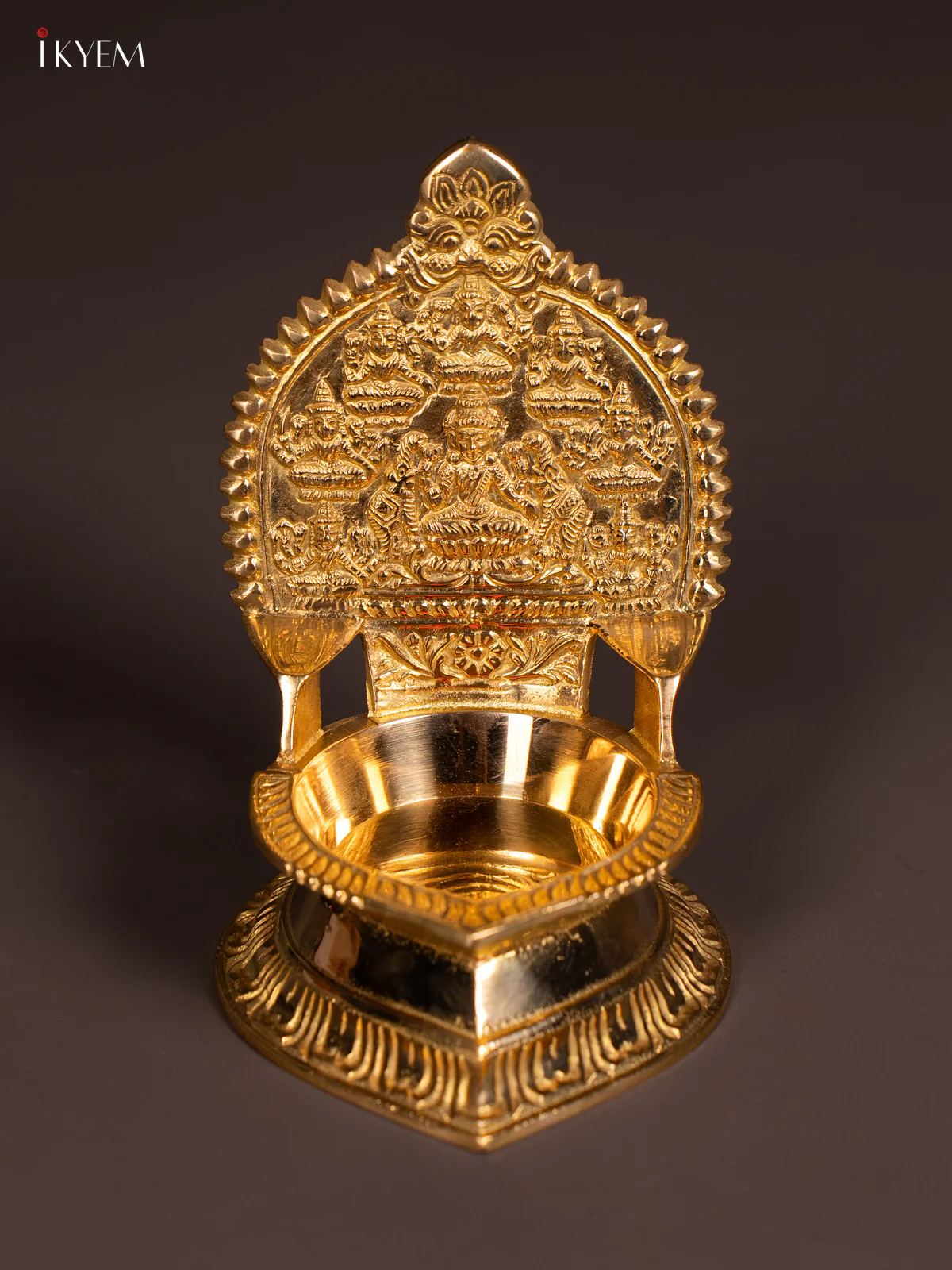 Traditional Brass Ashtalakshmi Diya - 6.5 Inch - KN03128 - Image 3