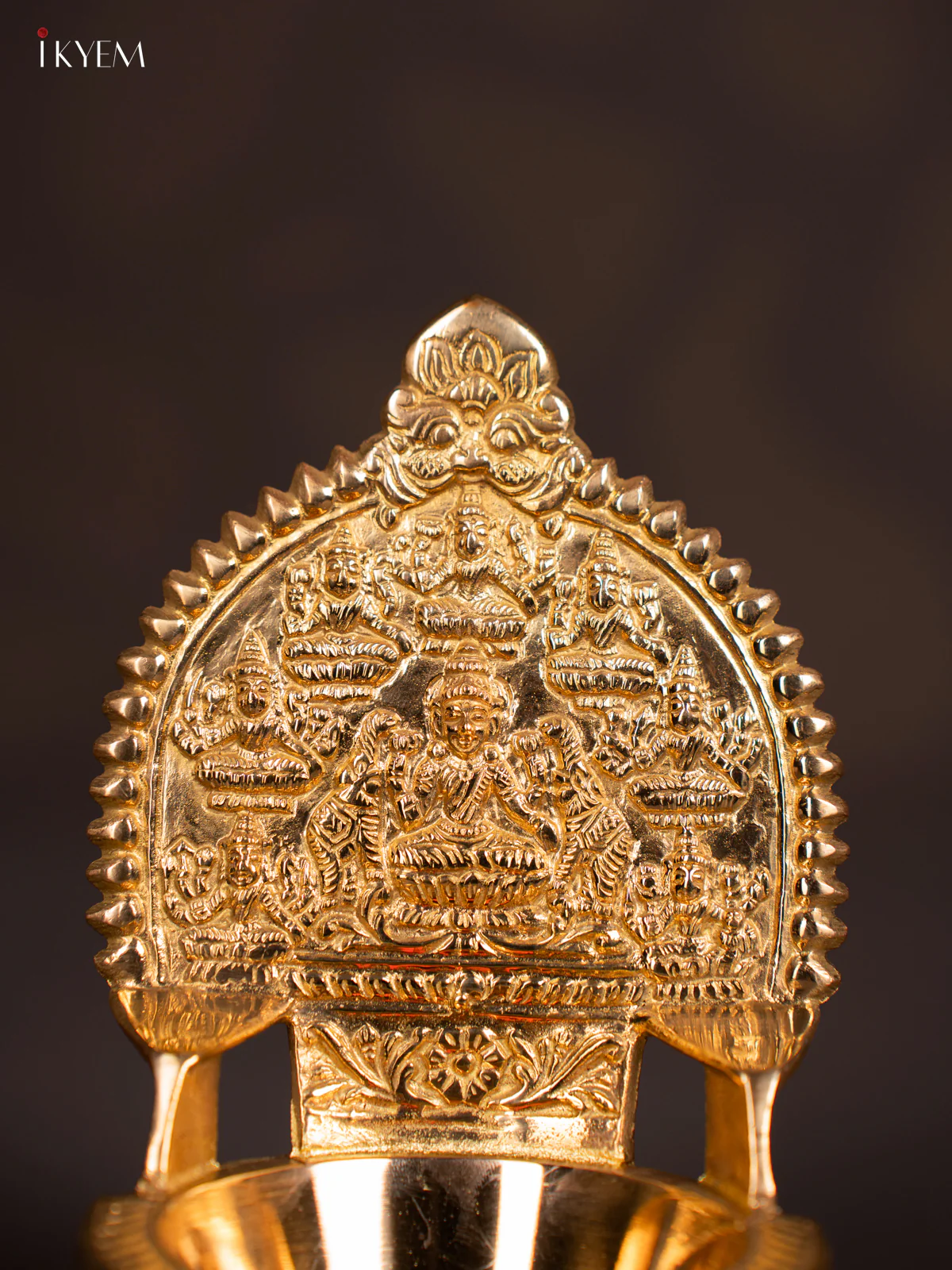 Traditional Brass Ashtalakshmi Diya - 6.5 Inch - KN03128 - Image 4