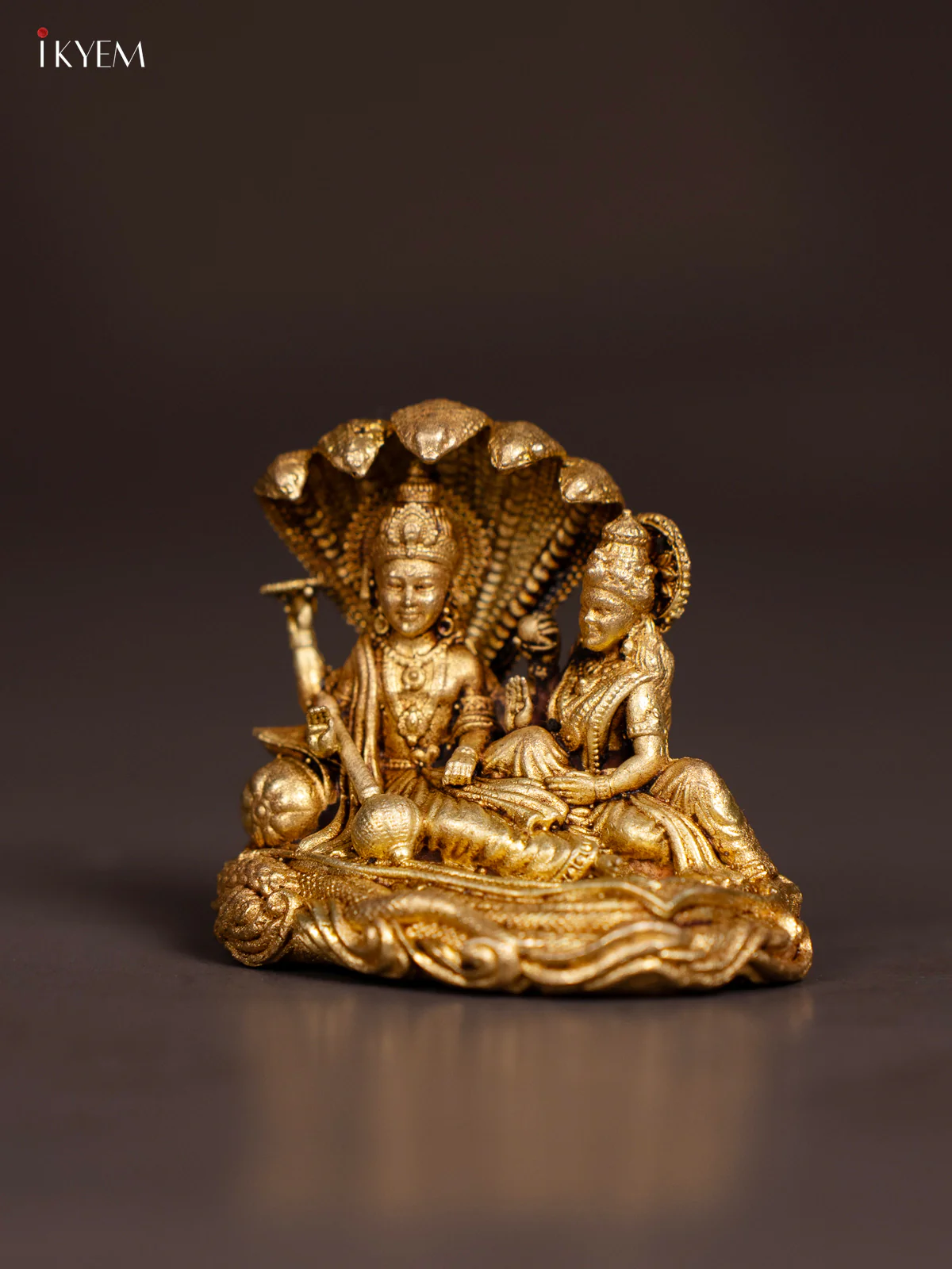 Brass Vishnu Lakshmi Idol - 2 Inch - KN04121 - Image 3