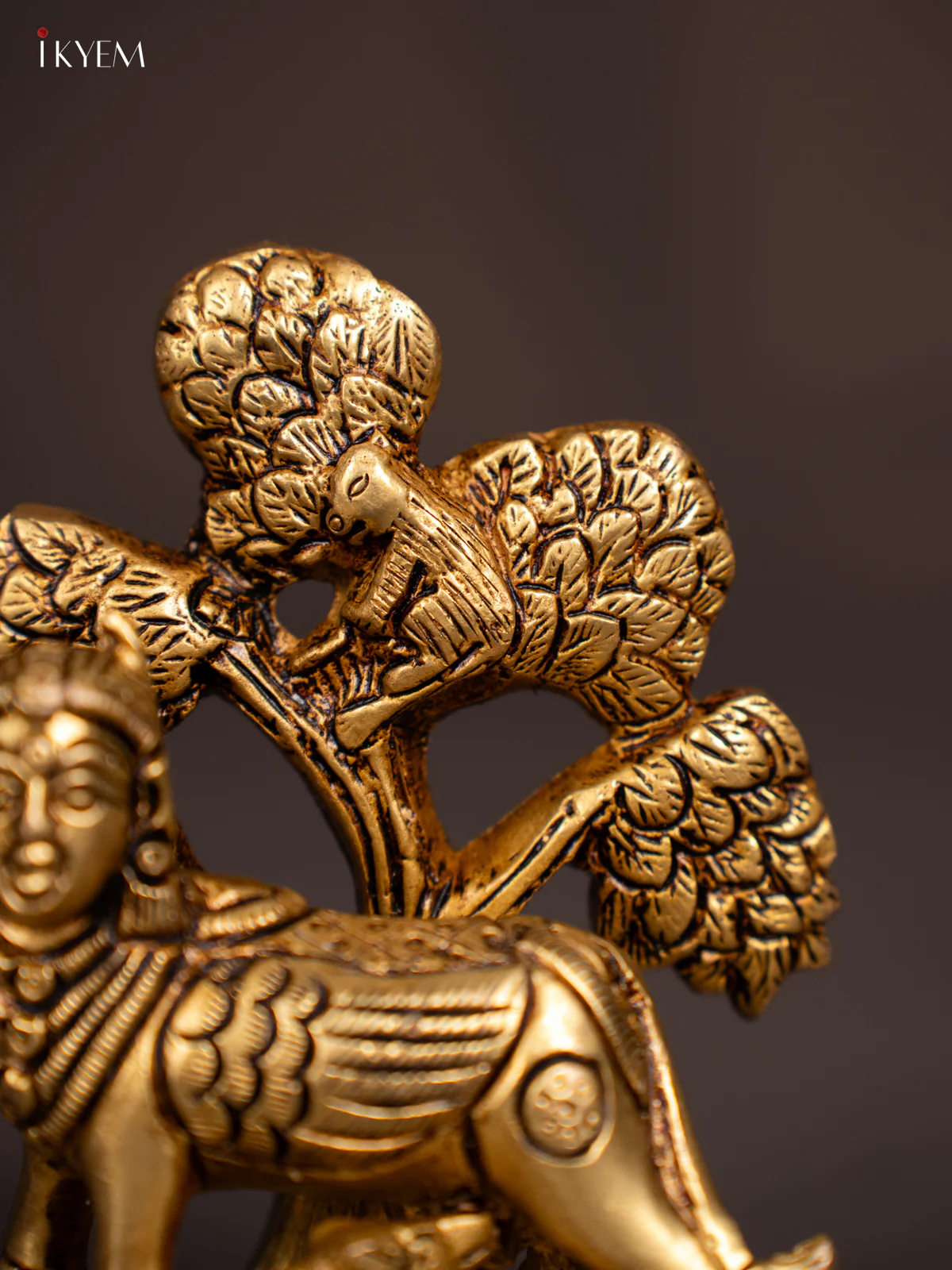 Brass Kamadhenu Tree Idol - 4.2 Inch - KN04124 - Image 2