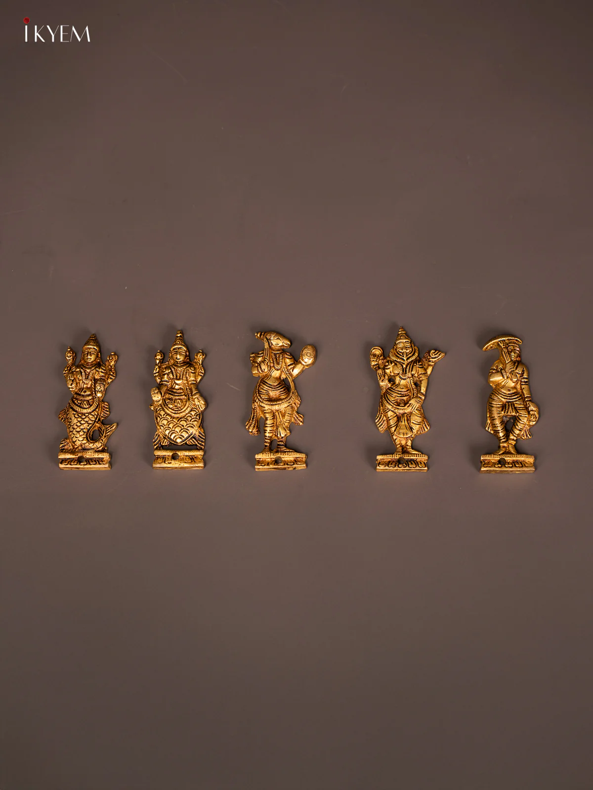 Brass Dasavatharam Wall Hanging Set - 4 Inch - KN04130 - Image 4