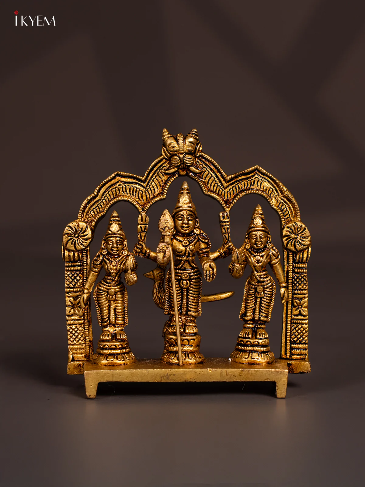 Brass Murugan Valli Deivanai Idol - 5.5 Inch - KN04131