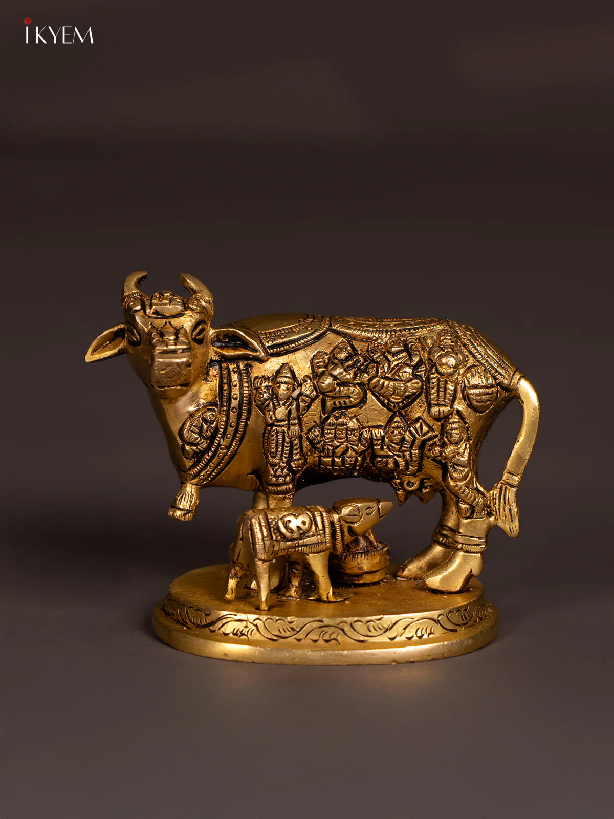 Brass Cow & Calf Idol - 4 Inch - KN04138