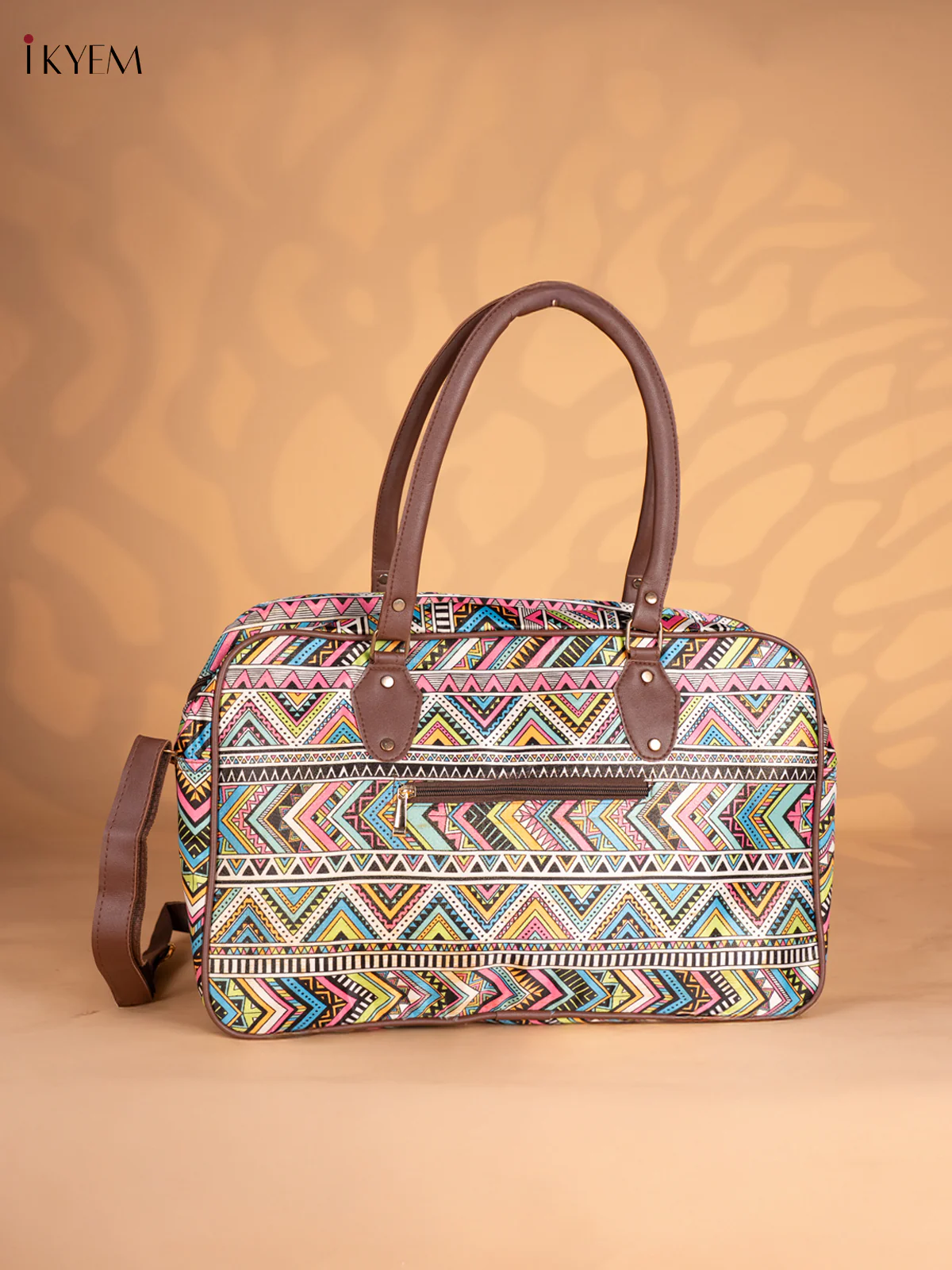 Aztec Printed Shoulder Bag with Detachable Strap - Multicolour - KN05117 - Image 4