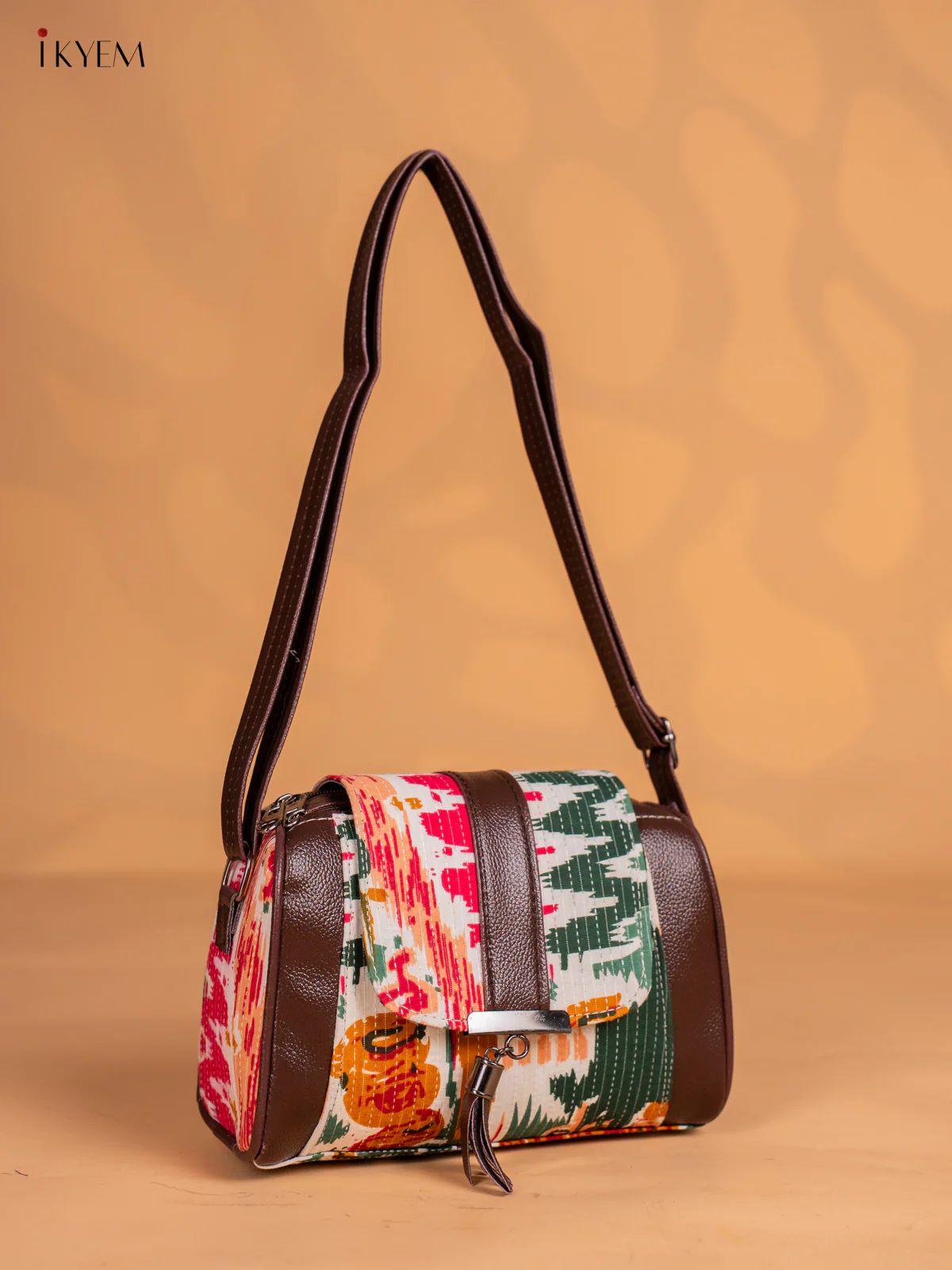 Ikkat Printed Flap Sling Bag - Multicolour - KN05139 - Image 2