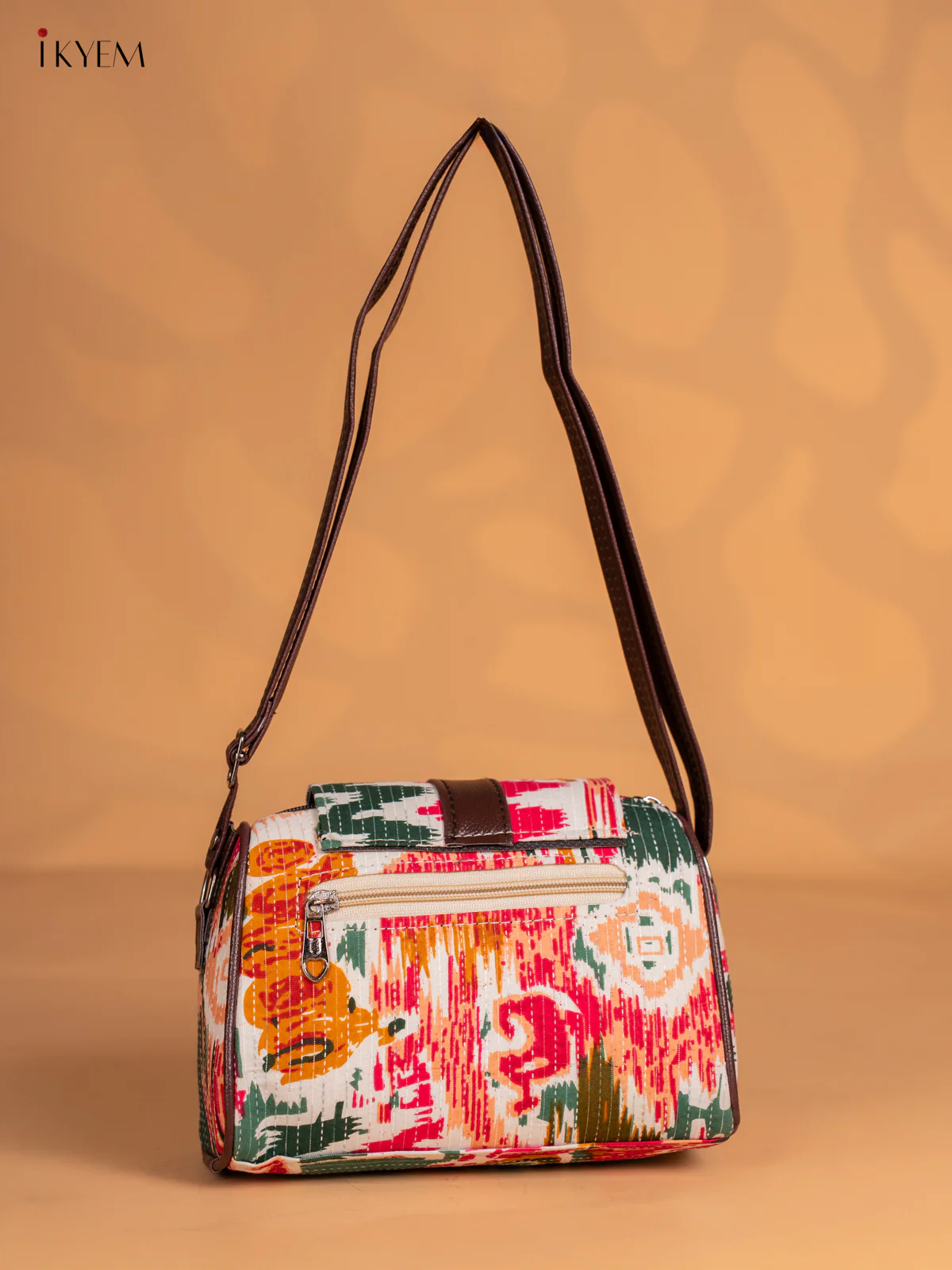 Ikkat Printed Flap Sling Bag - Multicolour - KN05139 - Image 3