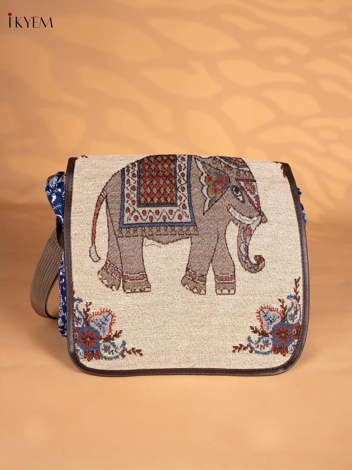 Elephant Design Crossbody Bag - Blue - KN05163
