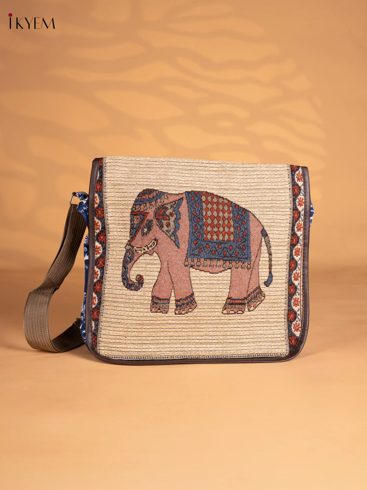 Elephant Design Crossbody Bag - Blue - KN05170