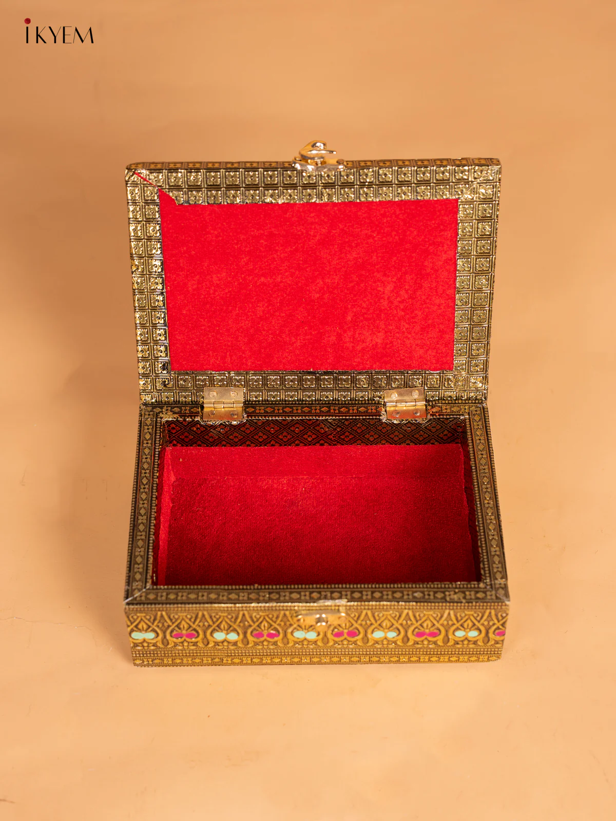 Oxidized Gold Trinket Box with Peacock - (7X5) Inch - KN06112 - Image 2