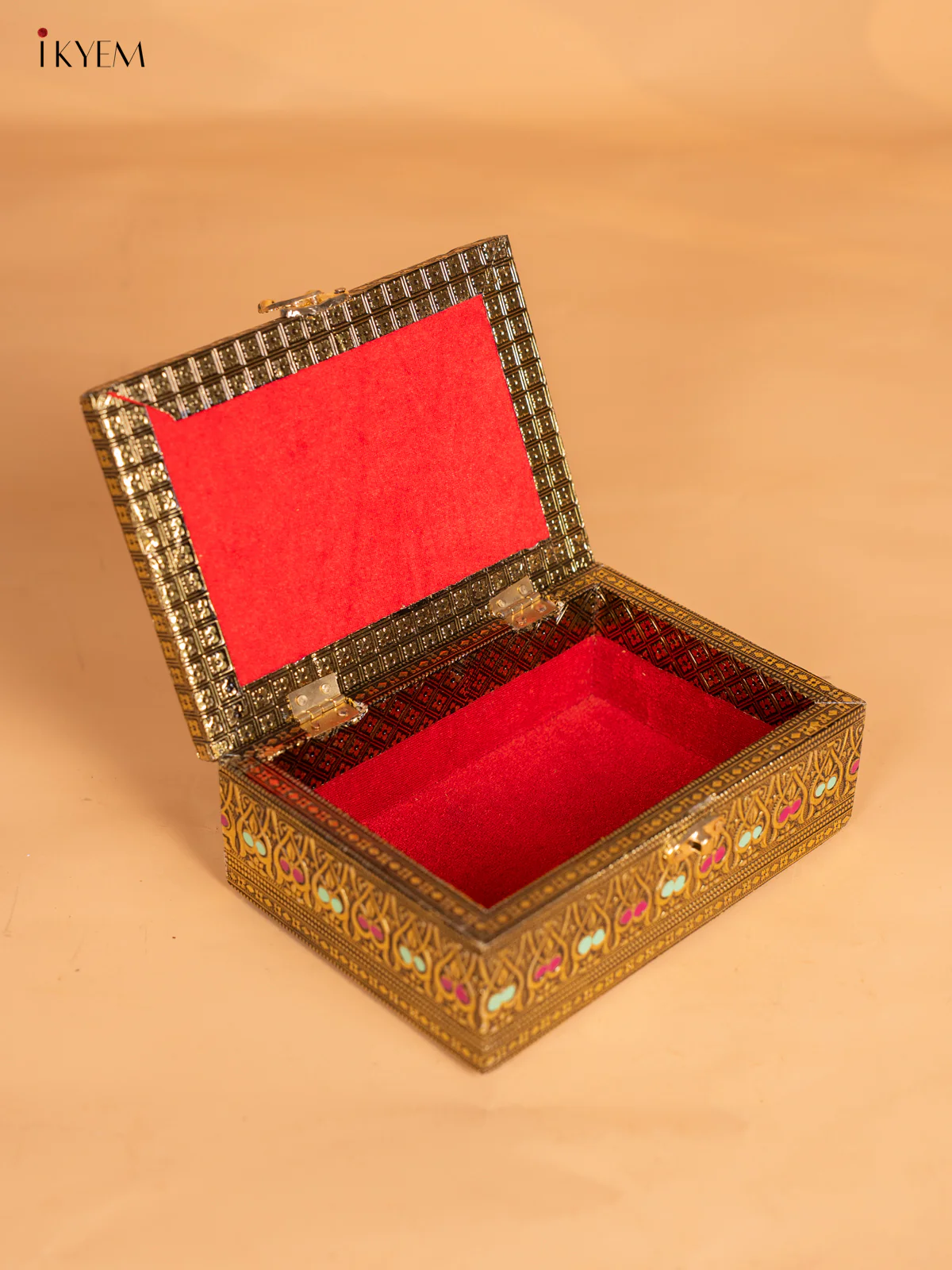 Oxidized Gold Trinket Box with Peacock - (7X5) Inch - KN06112 - Image 3