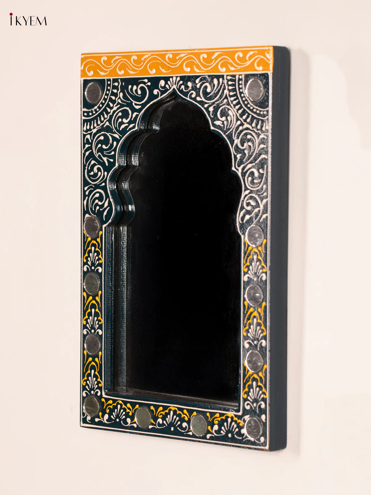 Hand-PaintedWooden Jharokha Mirror - 11 Inch - KN08113 - Image 3