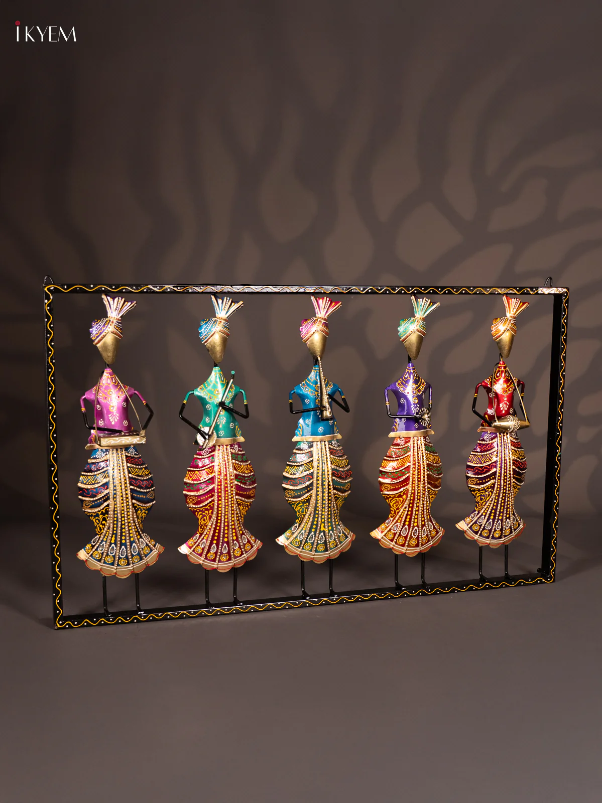 Metal Hand Painted Musical Set of 5 Wall Stand - 19 Inch - KN12113 - Image 4
