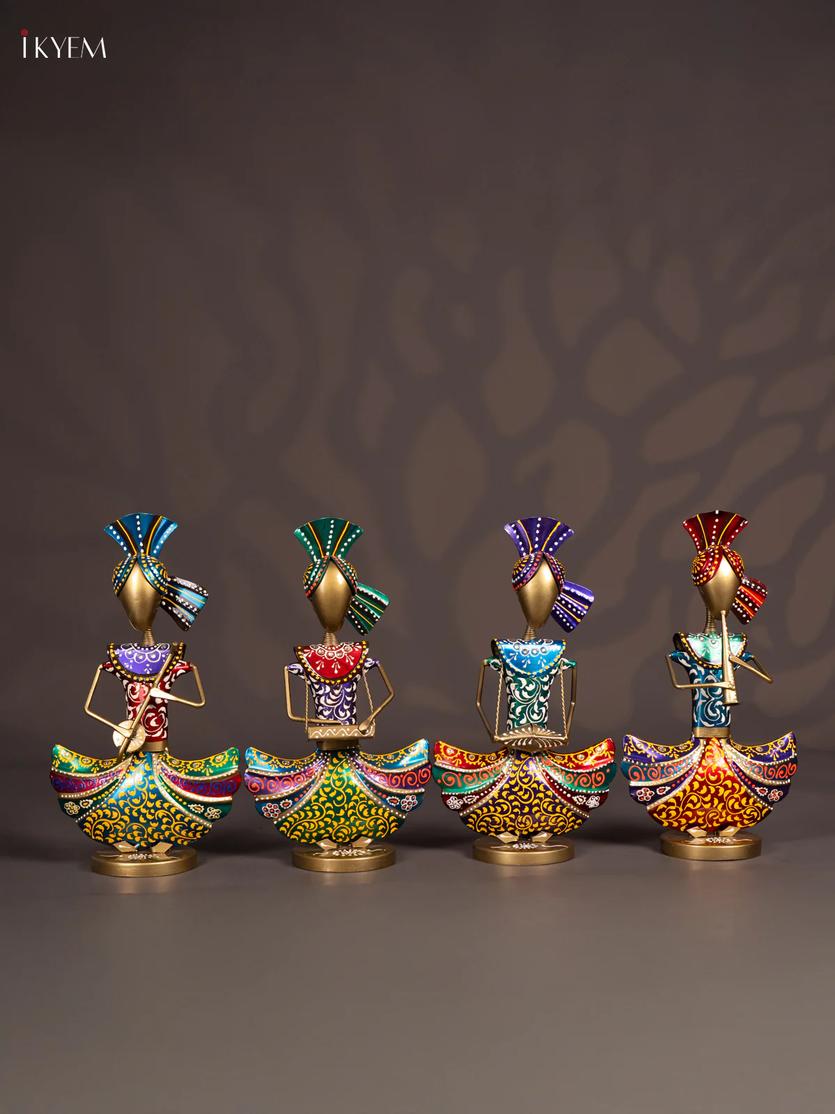 Metal Hand-Painted Musical Men Set of 4 - 13 Inch - KN12114