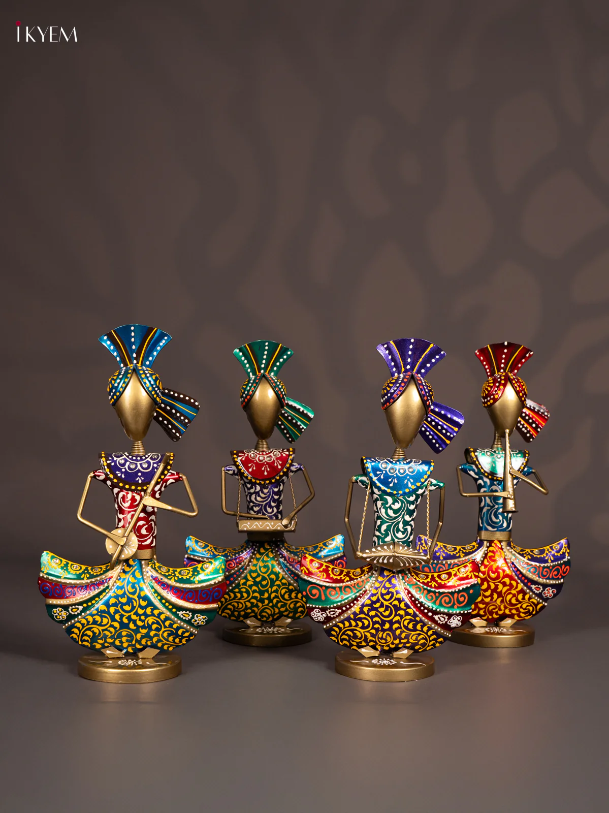 Metal Hand-Painted Musical Men Set of 4 - 13 Inch - KN12114 - Image 4