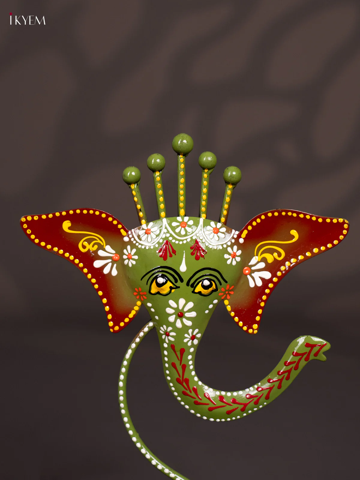 Hand-Painted Metal Ganesh T Light - 11 Inches - KN12136 - Image 2