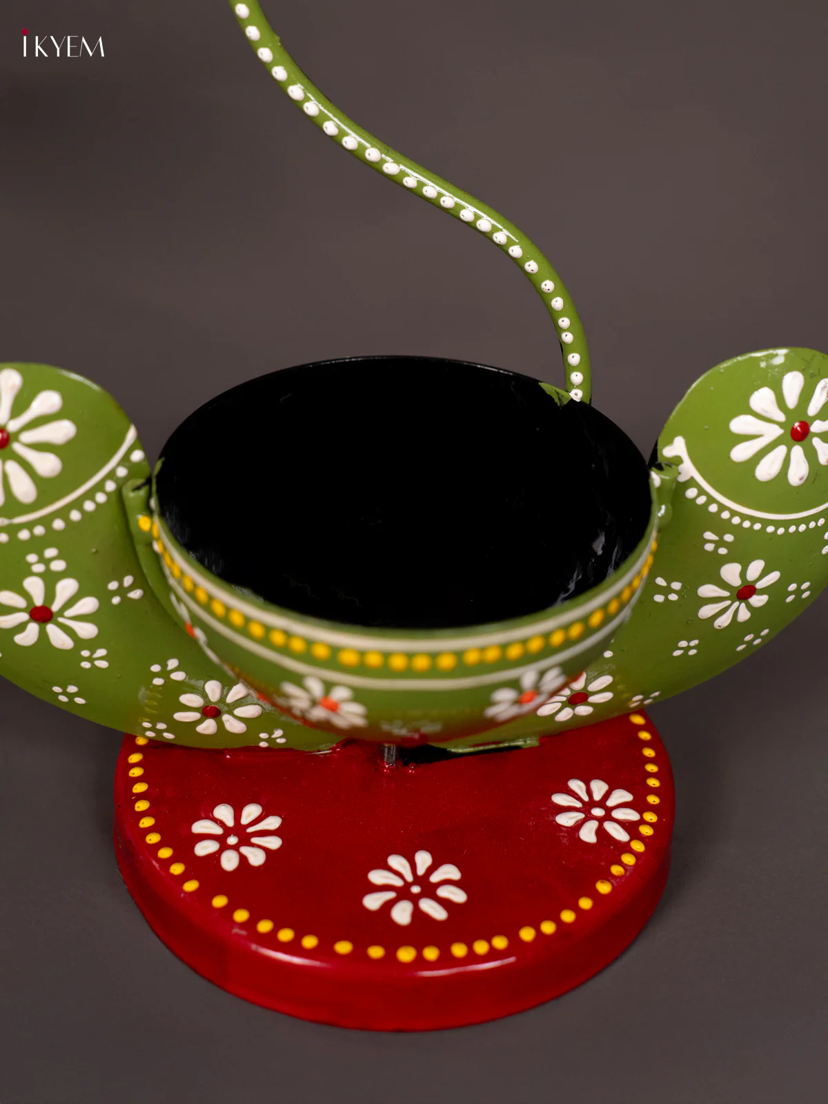Hand-Painted Metal Ganesh T Light - 11 Inches - KN12136 - Image 3
